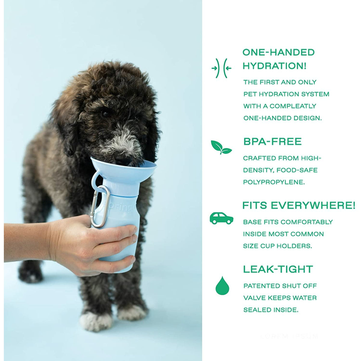 Springer Mini Dog Water Travel Bottle