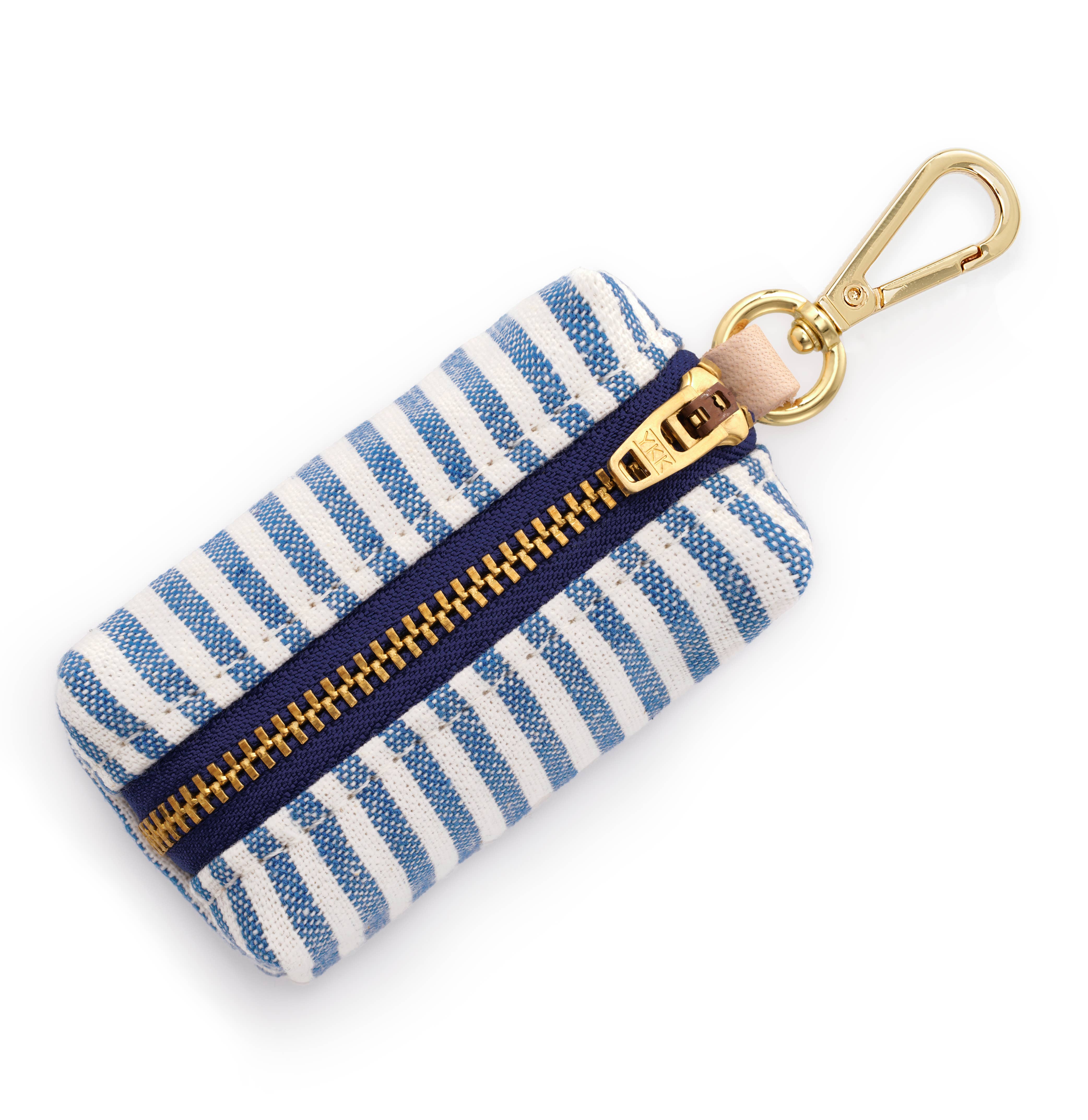 The Foggy Dog Lake Blue Stripe Poop Bag Dispenser