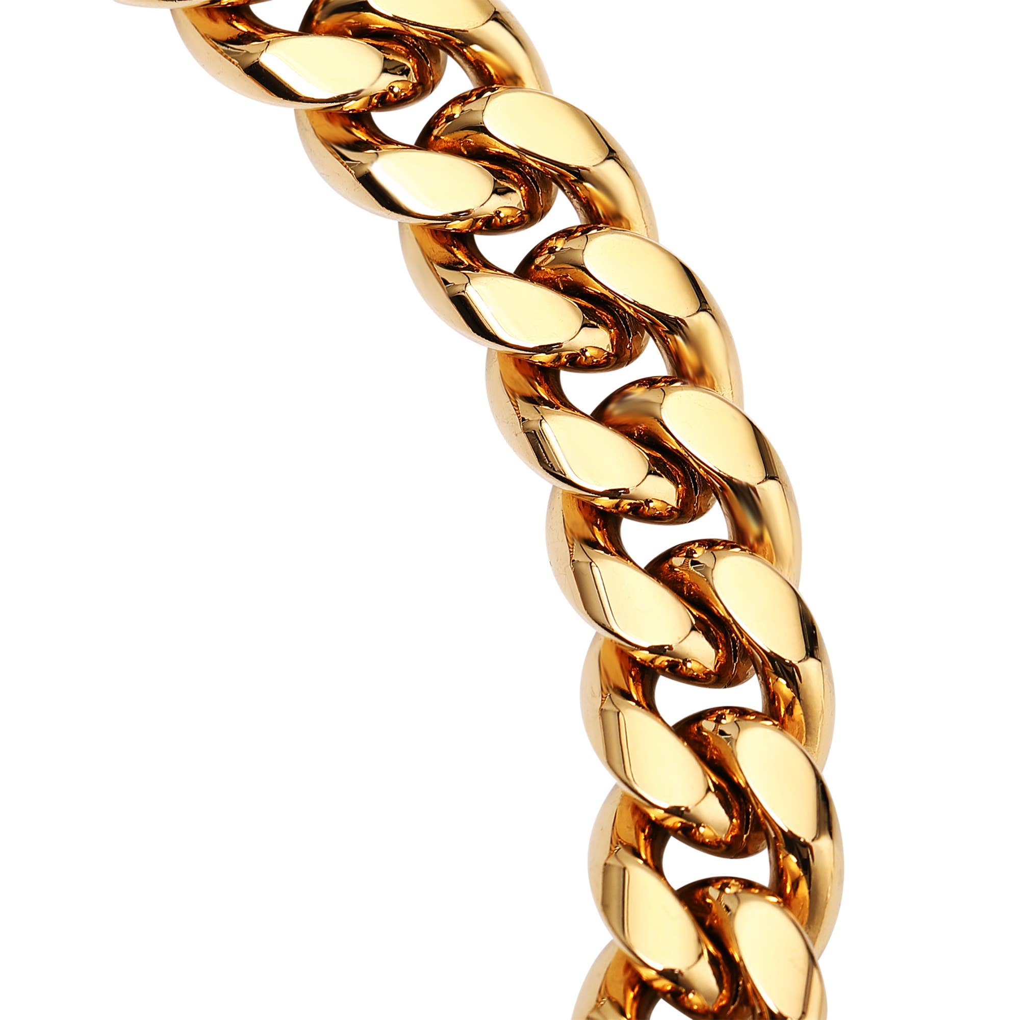 Vudeco Tarvos Gold Chain Dog Collar with Secure Snap Buckle - 19mm