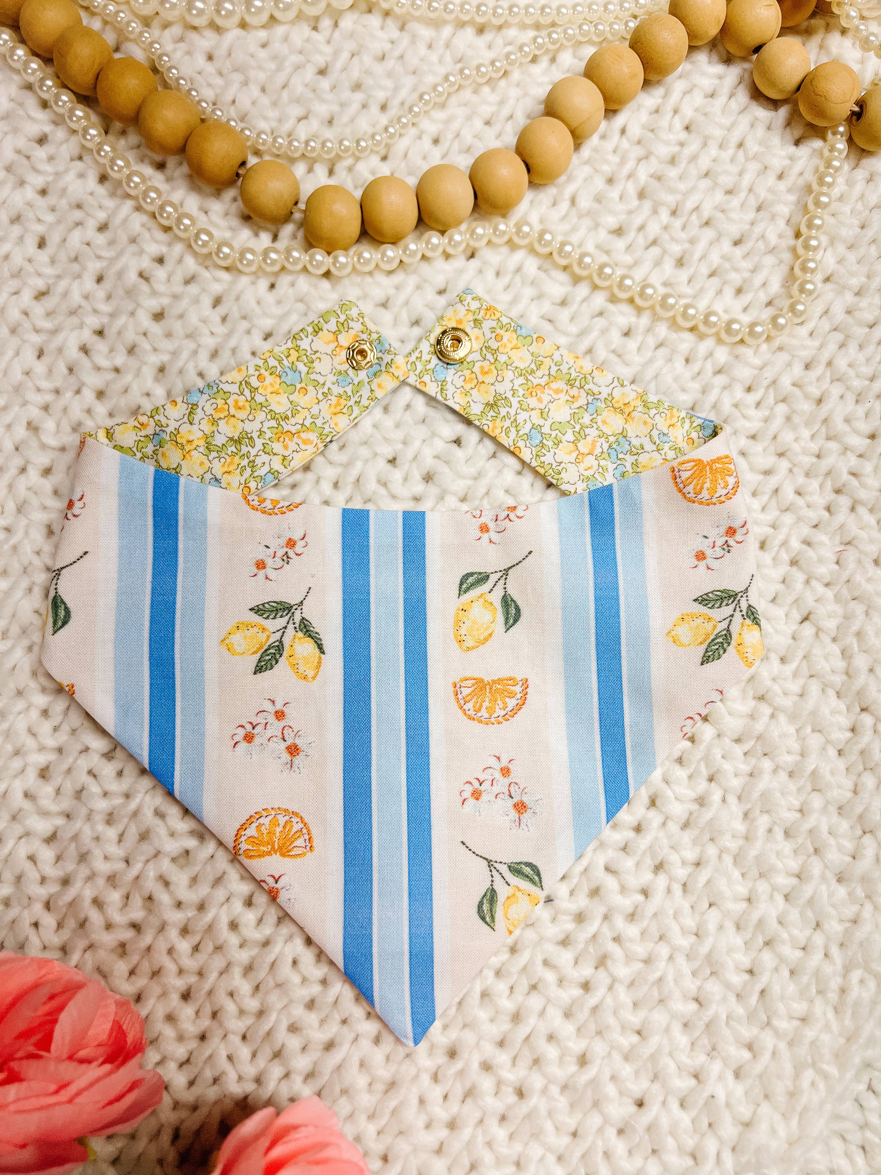 Stella Loo Lemon Snap-On Reversible Bandana