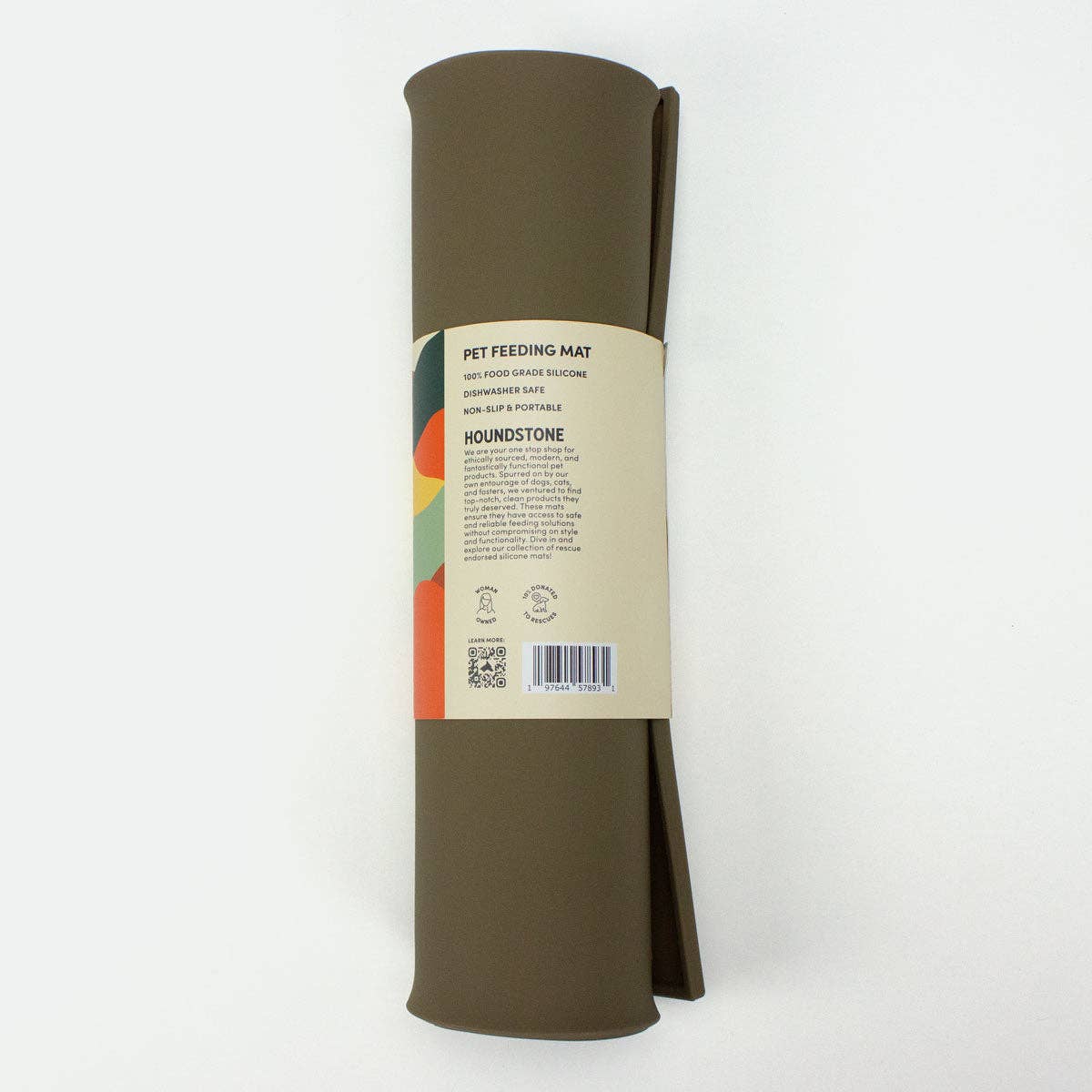 Houndstone Silicone Dog Bowl Mat - Olive