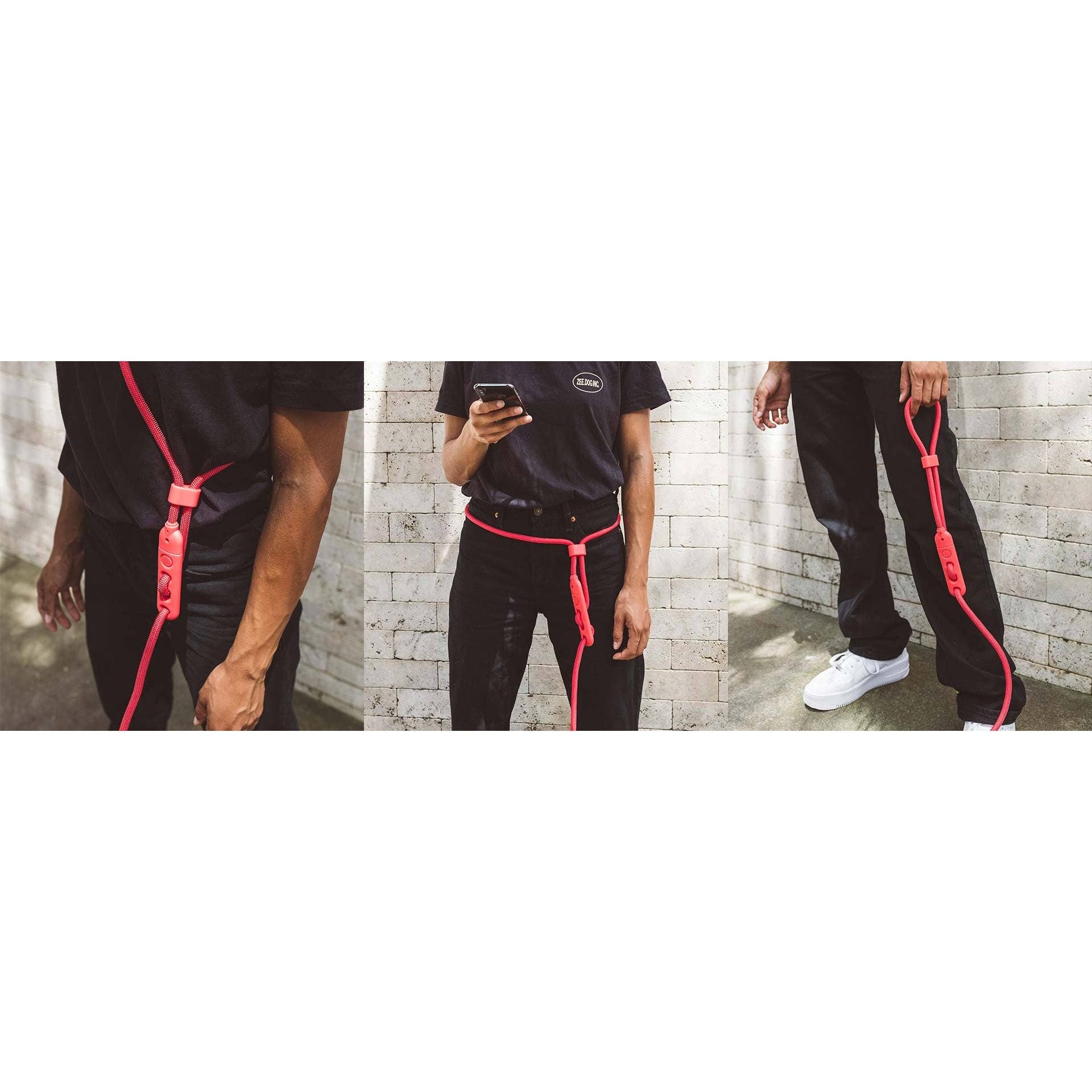 Zee.Dog Hands-Free Leash - Neon Coral