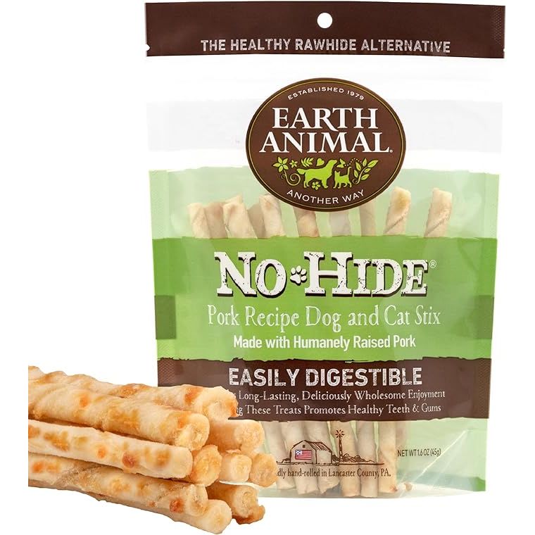 Earth Animal Dog Cat No Hide Pork Stix 10ct Treat