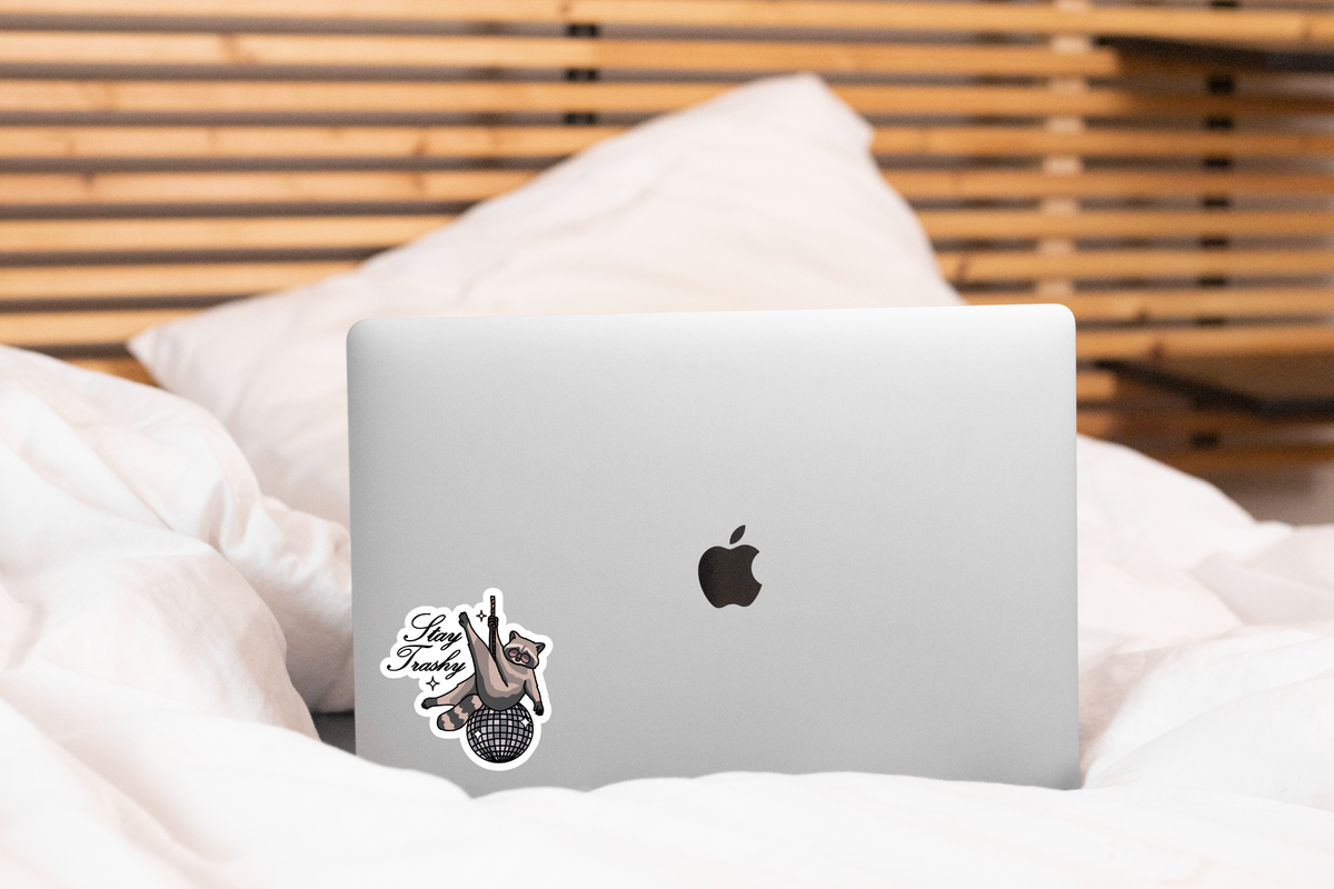 Stay Trashy Sticker - magic, raccoon, dance, music, sassy