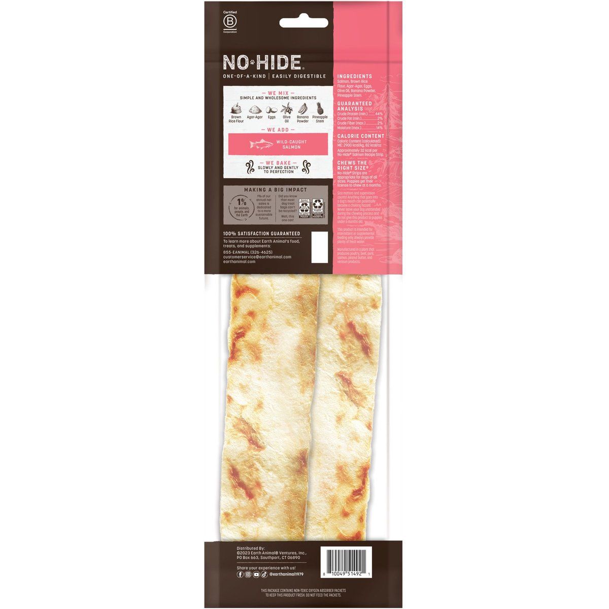 Earth Animal Dog No Hide Salmon Strips 4-Pack