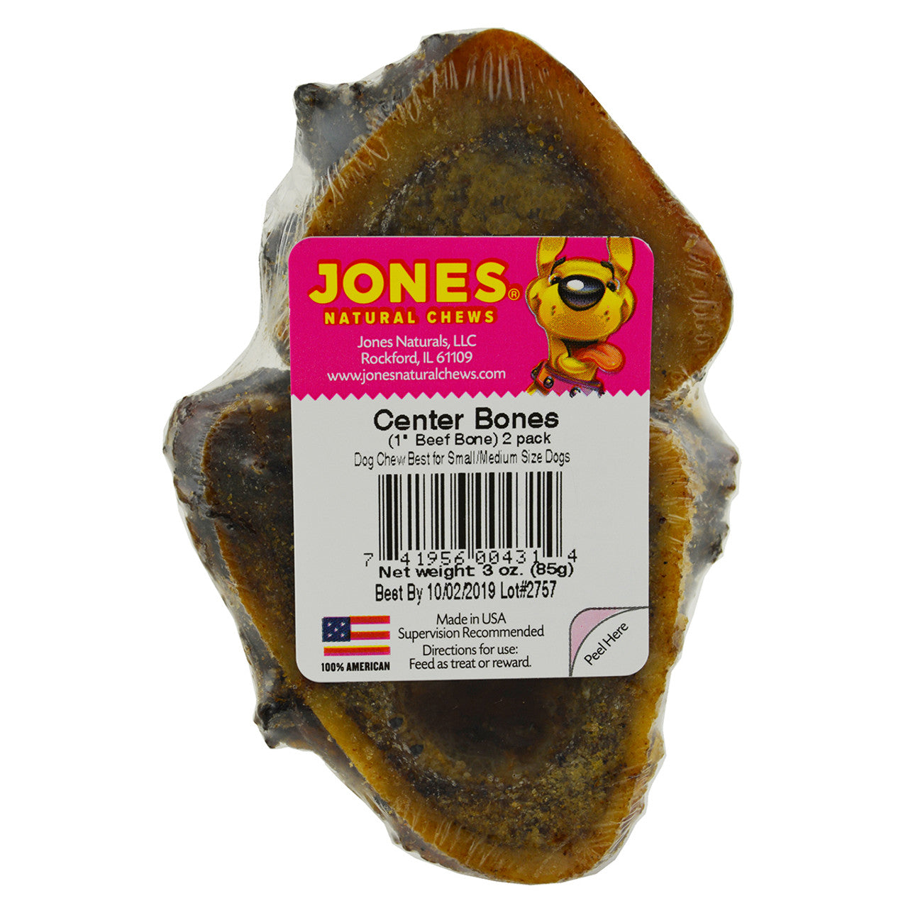 Jones Bones Center Bone 1" 2pk