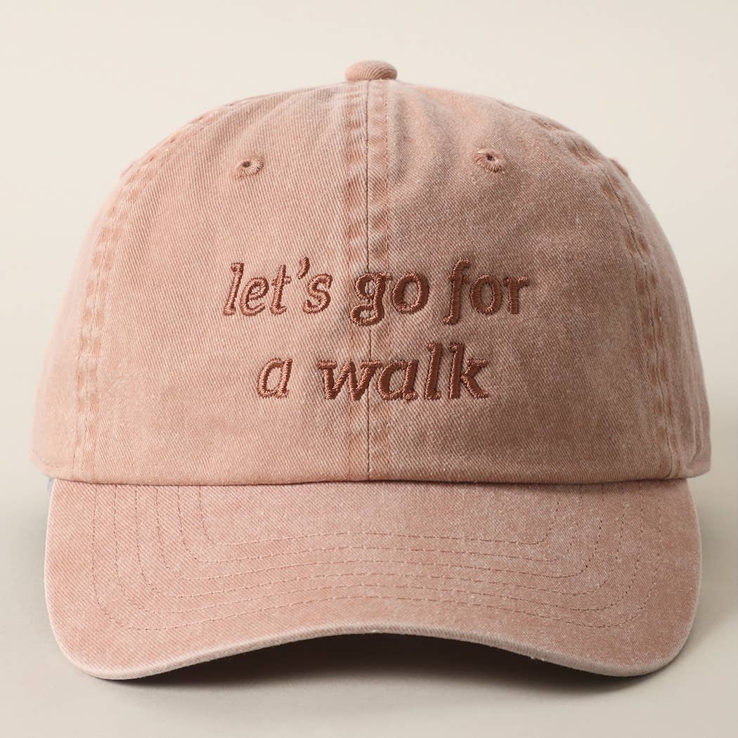 Let's Go For A Walk Embroidered Cotton Baseball Cap