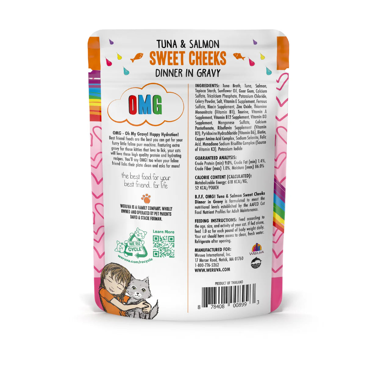 Weruva BFF OMG GRAVY Tuna & Salmon Dinner in Gravy Wet Cat Food Pouch, 3-oz