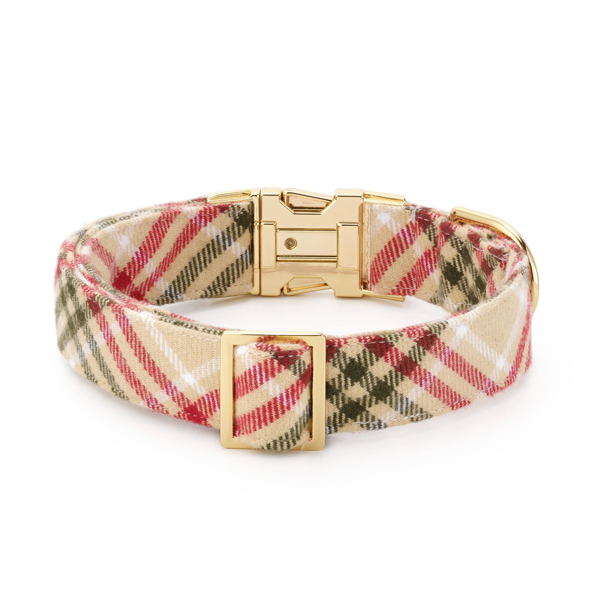 The Foggy Dog Eggnog Plaid Flannel Holiday Dog Collar