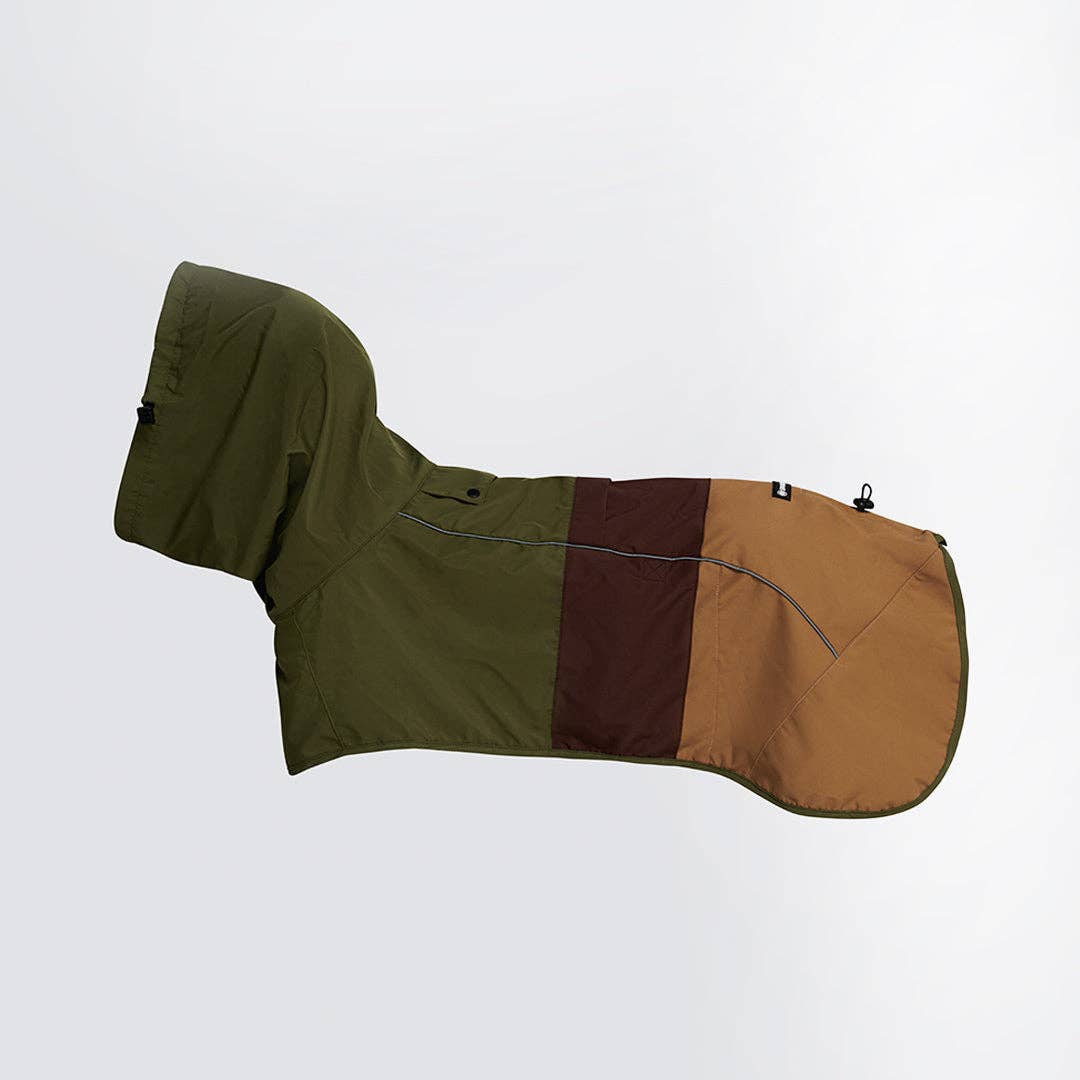 SparkPaws Breatheshieldâ„¢ Dog Raincoat - Green Brown Tan