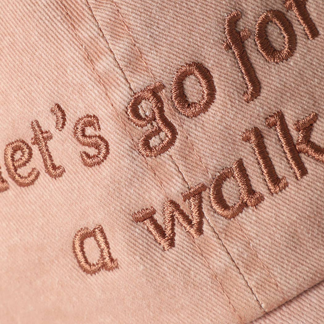 Let's Go For A Walk Embroidered Cotton Baseball Cap