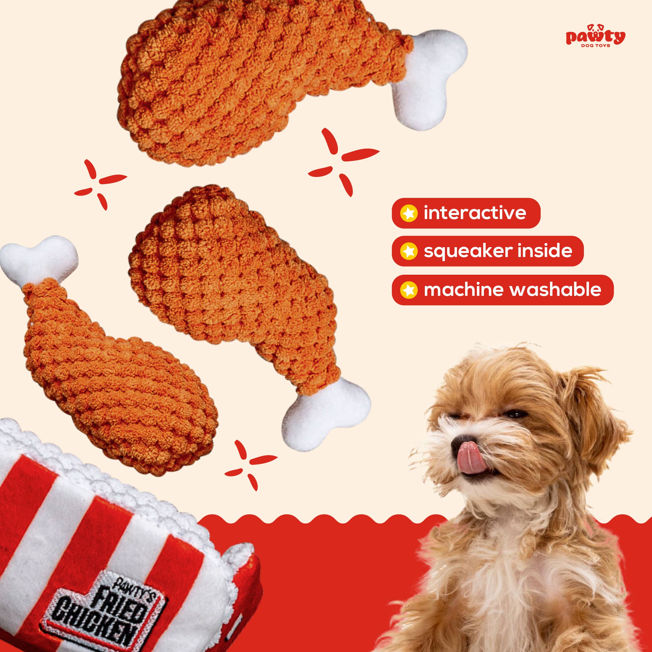 PAWTY Fried Chicken Interactive Snuffle Mat Dog Toy