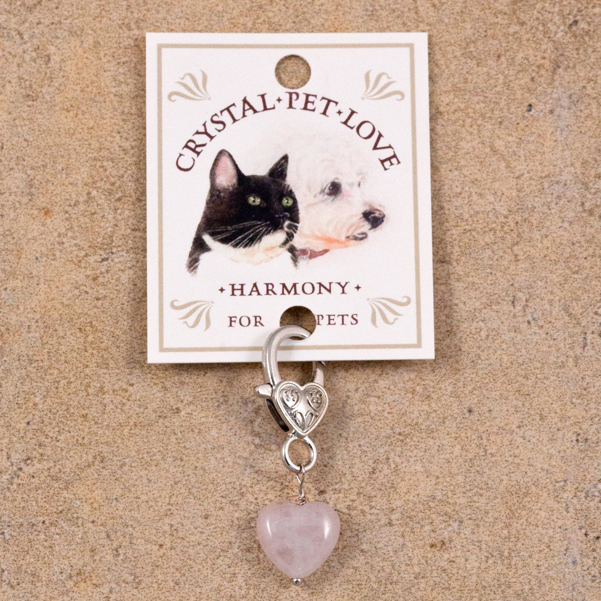 Crystal Pet Love Rose Quartz Heart