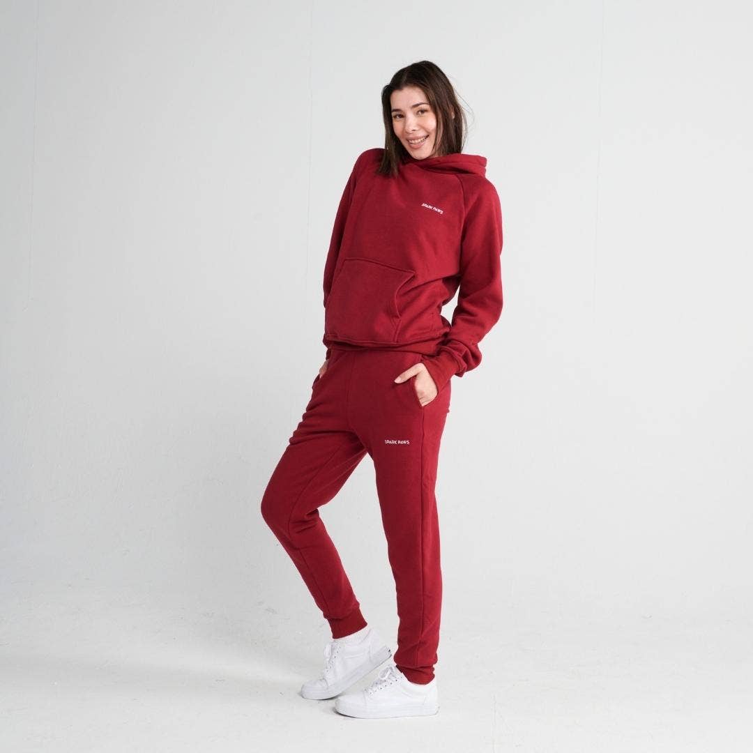 SparkPaws Essential Human Hoodie - Burgundy