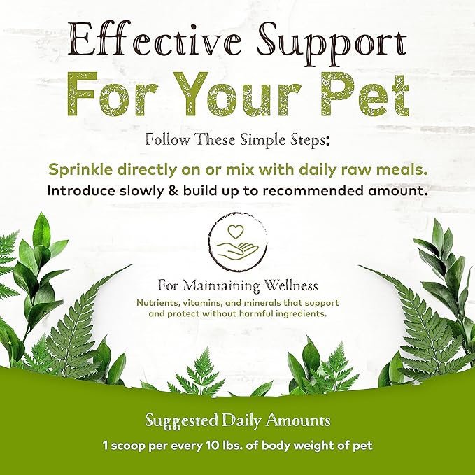 Earth Animal Dog Cat Daily Raw Food Supplement 1lbs