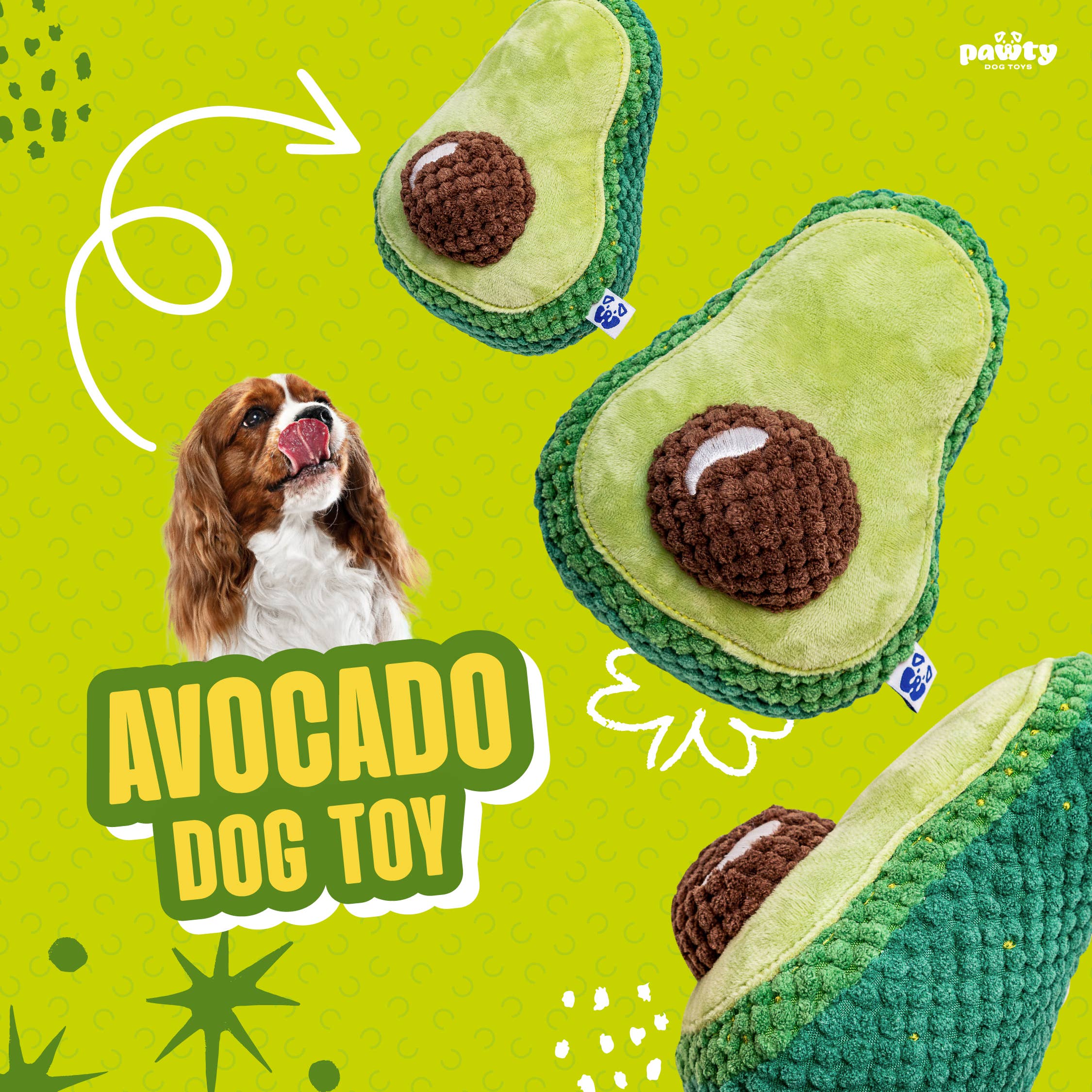 PAWTY Avocado Plush Parody Plush Dog Toy