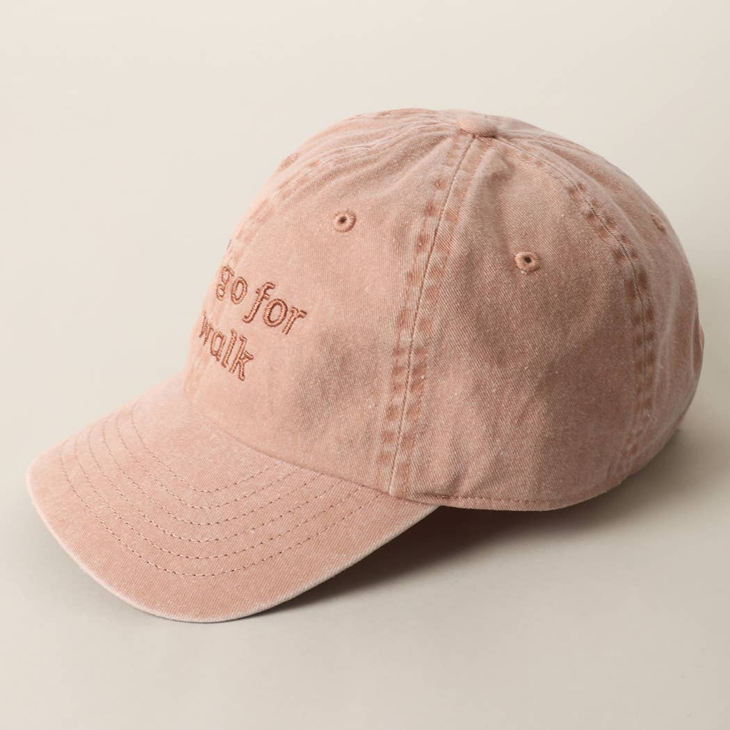 Let's Go For A Walk Embroidered Cotton Baseball Cap