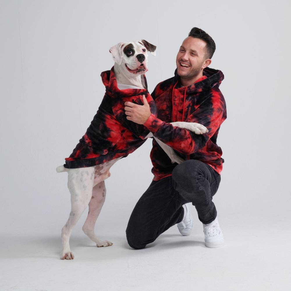 Sparkpaws Red & Black Velvet Human Hoodie