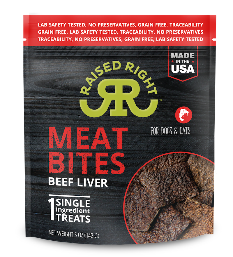 Raised Right Dog/Cat Beef Bites Treat 5oz