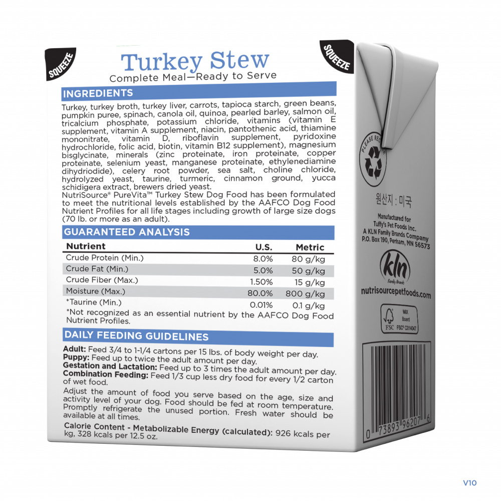 PURE VITA DOG TURKEY STEW TETRA PAK 12.5OZ