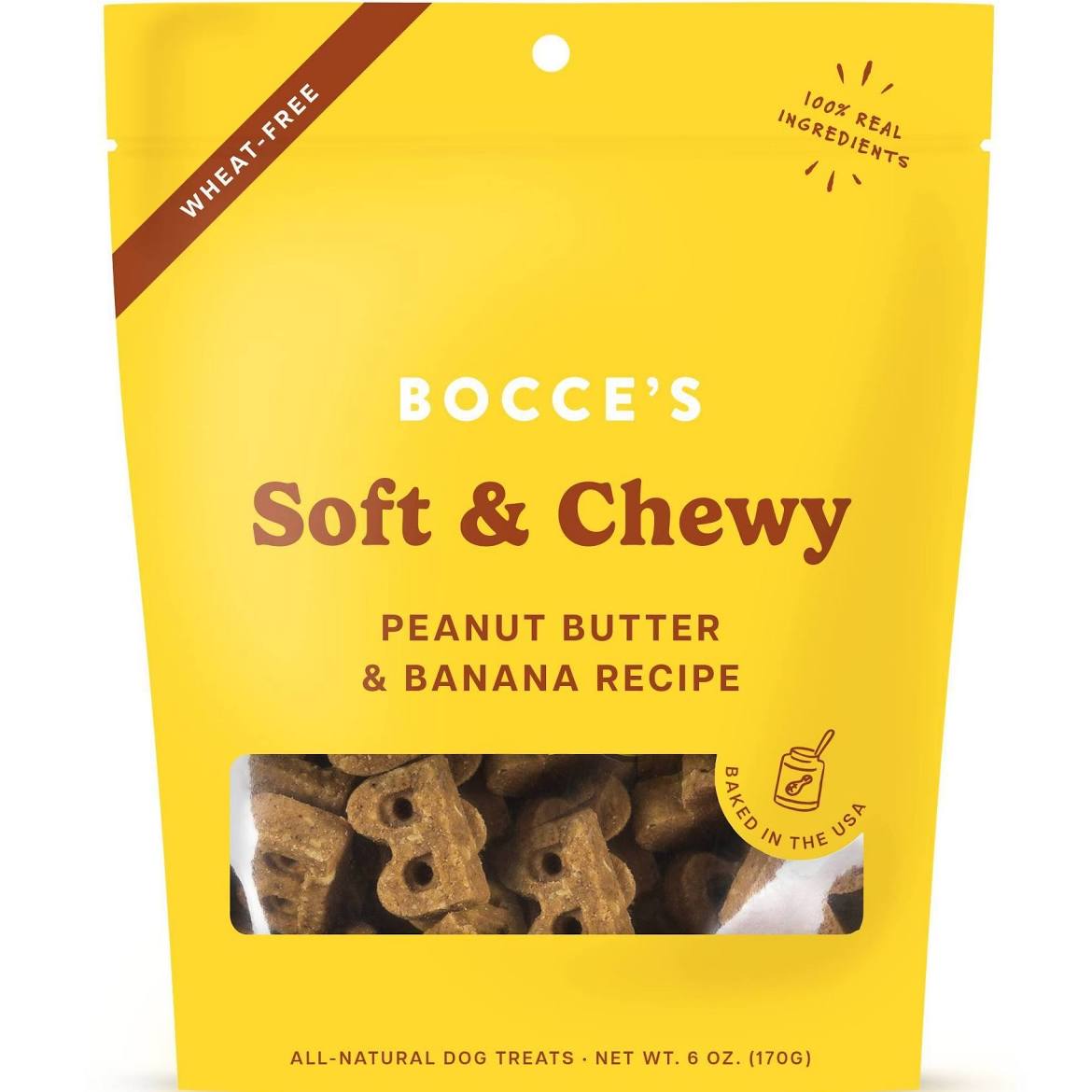 Bocce's Baker Dog Soft & Chewy Peanut Butter Banana 6oz