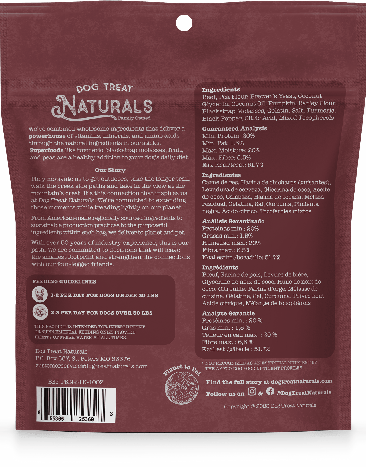 Dog Naturals Superfood Sticks Beef & Pumpkin 10oz