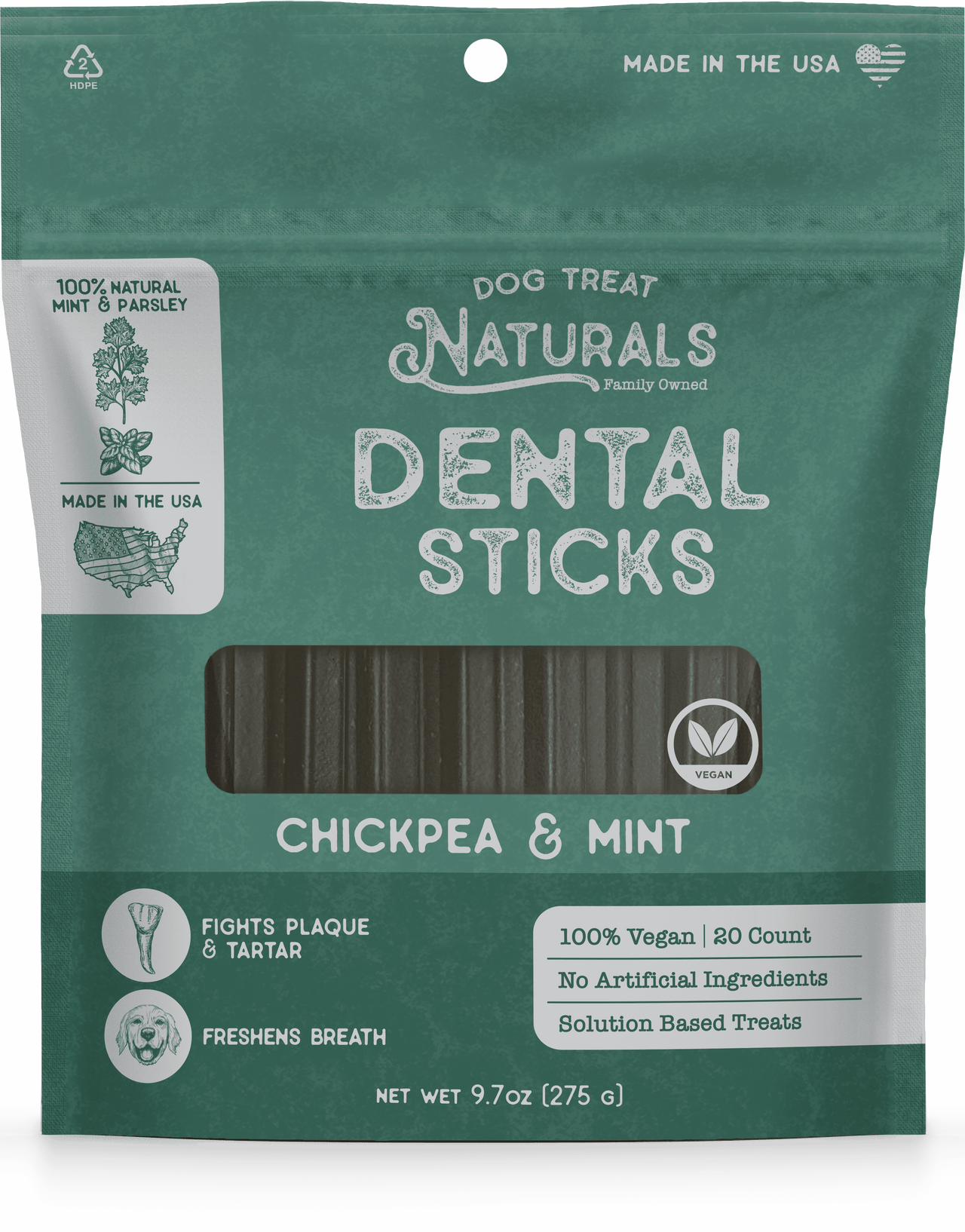 Dog Naturals Dental Sticks Chickpea & Mint 20 ct 9.7oz
