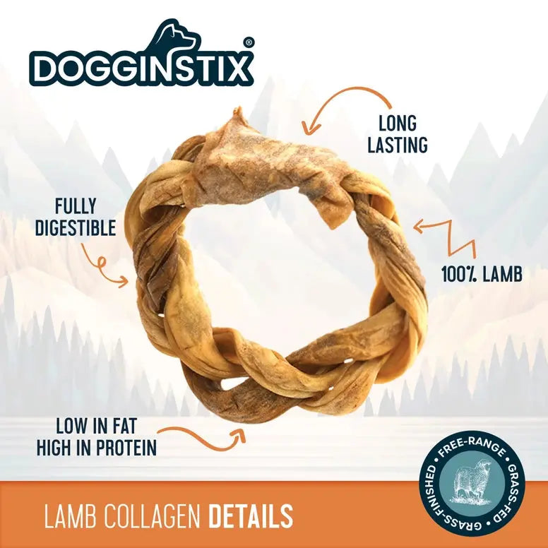 Dogginstix Braided Lamb Collagen Ring