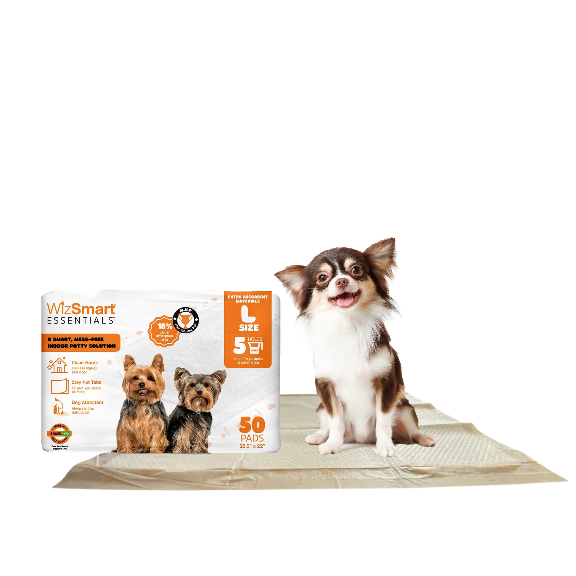 Wizmart Dog Potty Pads Essential Large 50ct
