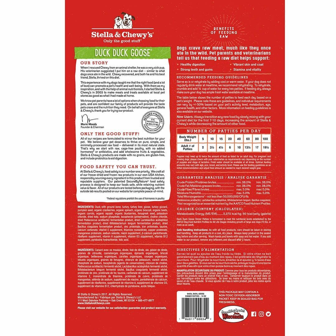 Stella & Chewy's Dog Patties Duck Freeze Dried