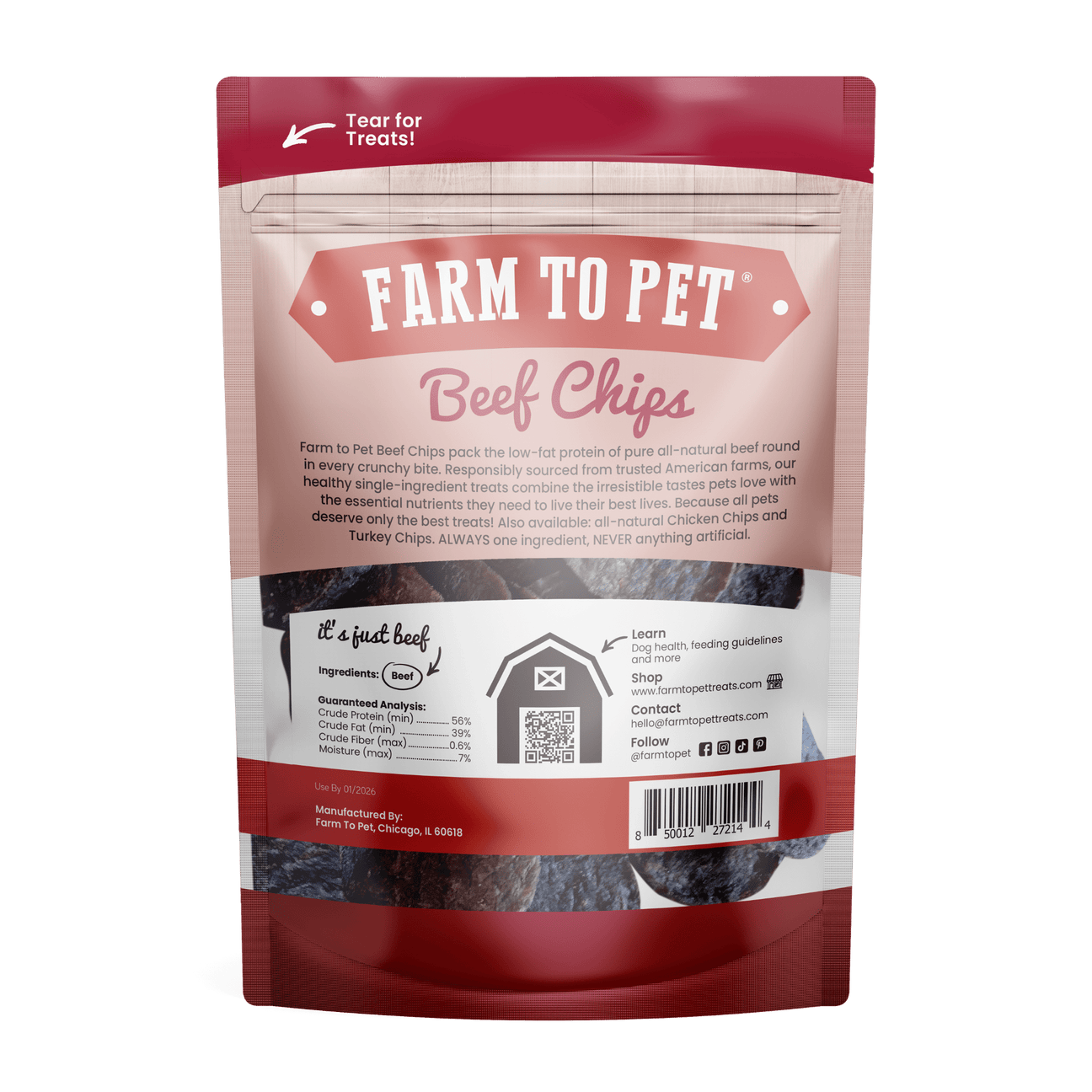 Farm To Pet Single Ingredient Beef Chips