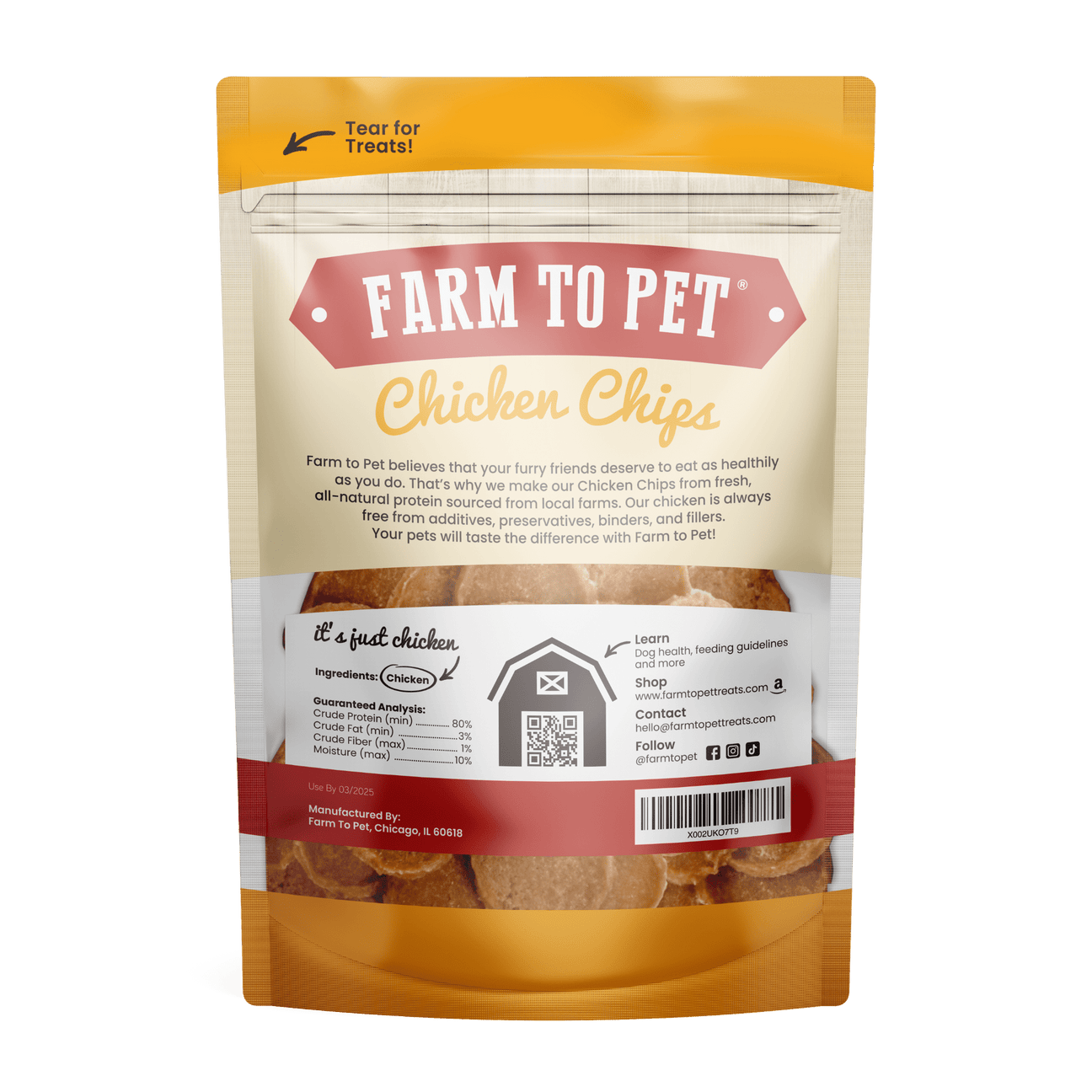 Farm To Pet Single Ingredient Chicken Chips