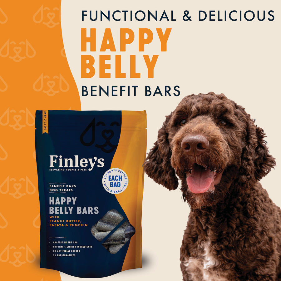 Finley's Dog Soft Benefit Bars Happy Belly Treat 6oz
