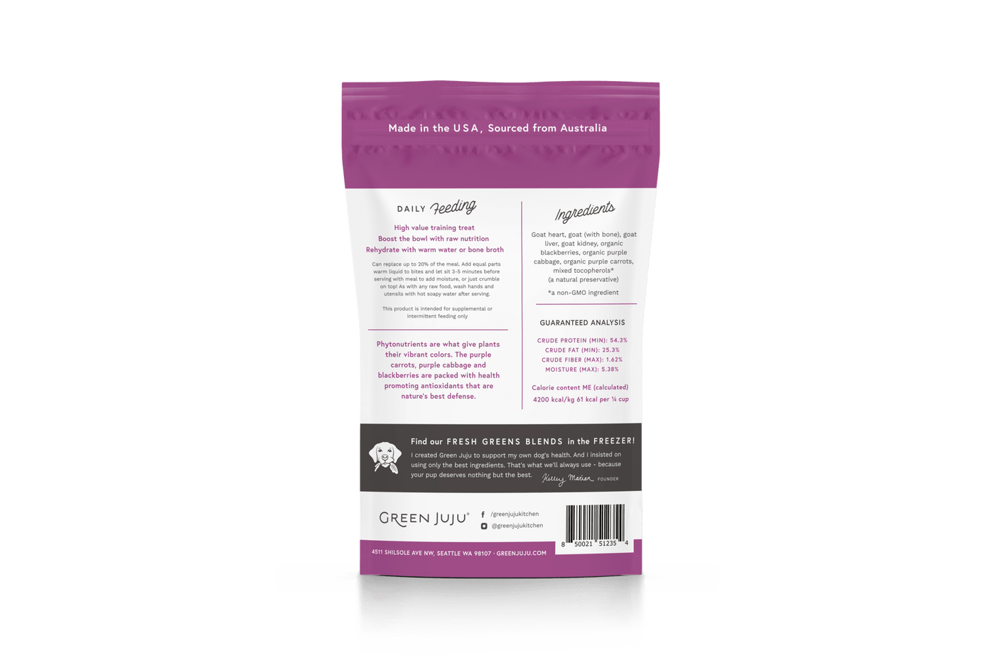 Green Juju Dog FD Goat Purple 3oz