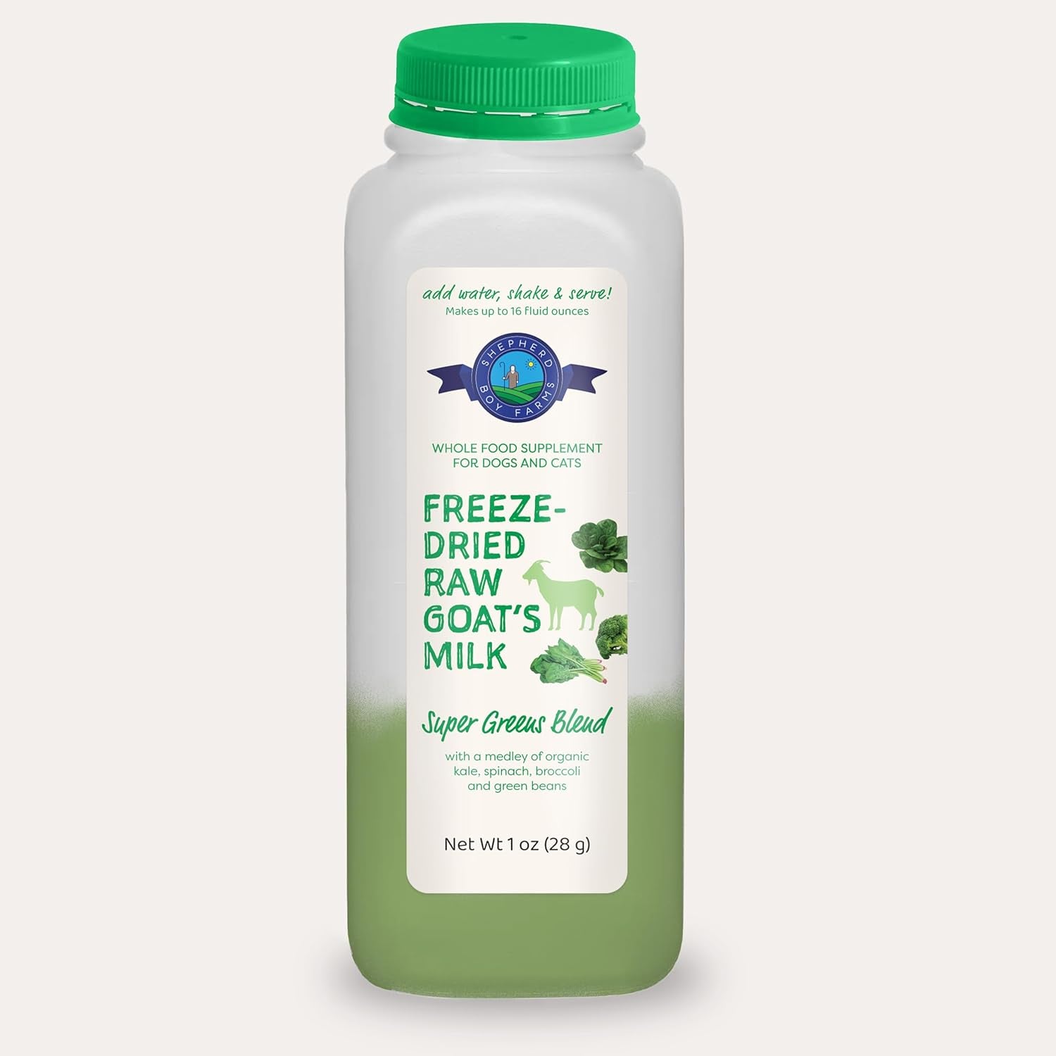 Shepherd Boy Farms FD Super Greens Blend Raw Goat Milk 16oz