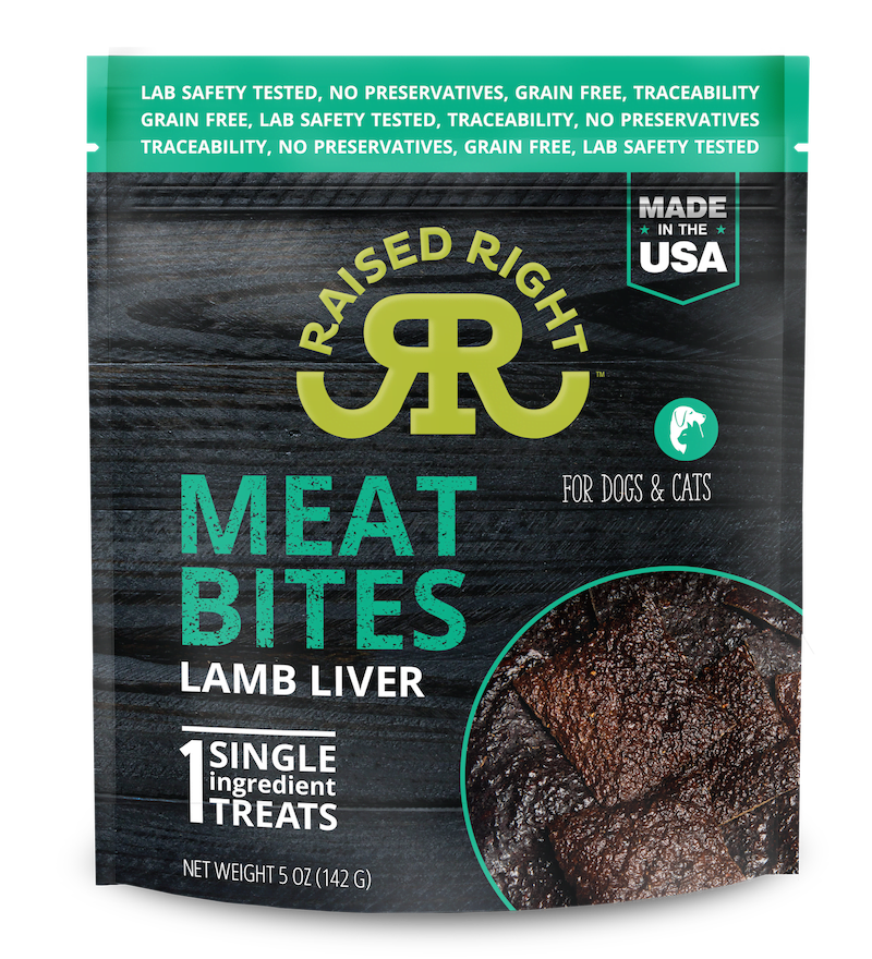 Raised Right Dog/Cat Lamb Bites Treat 5oz