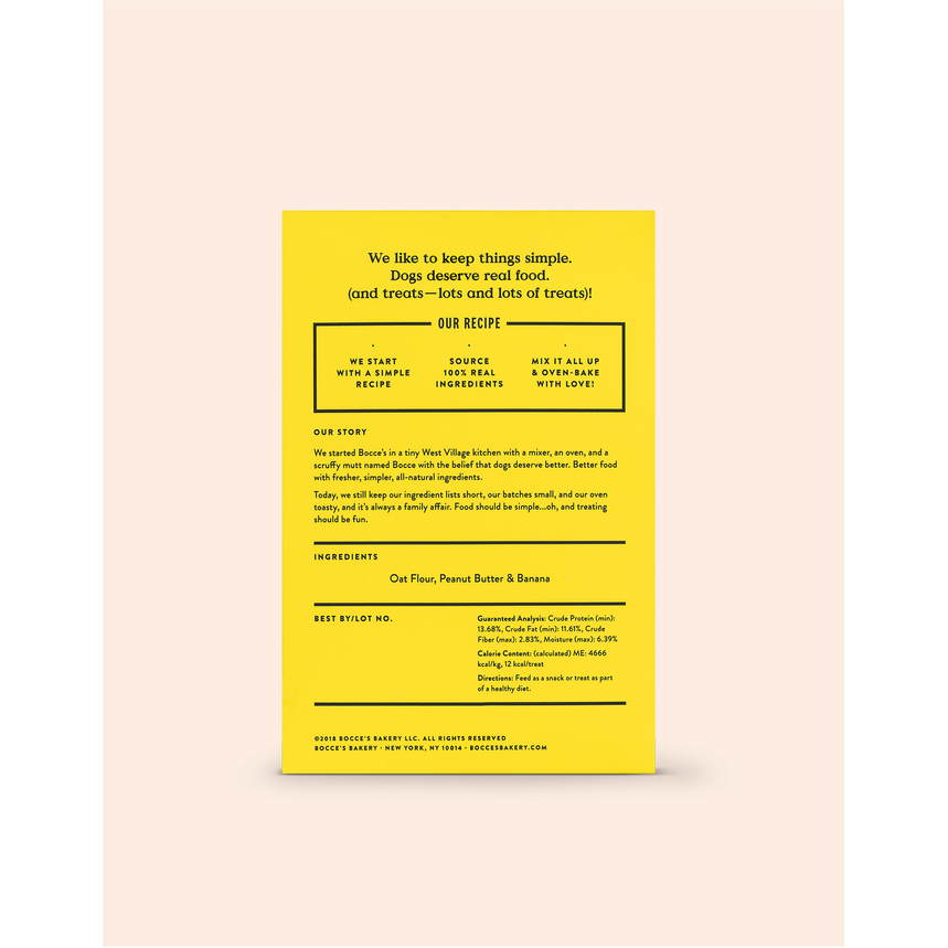 Bocce's Baker Dog Just Peanut Butter & Banana Biscuits 14oz