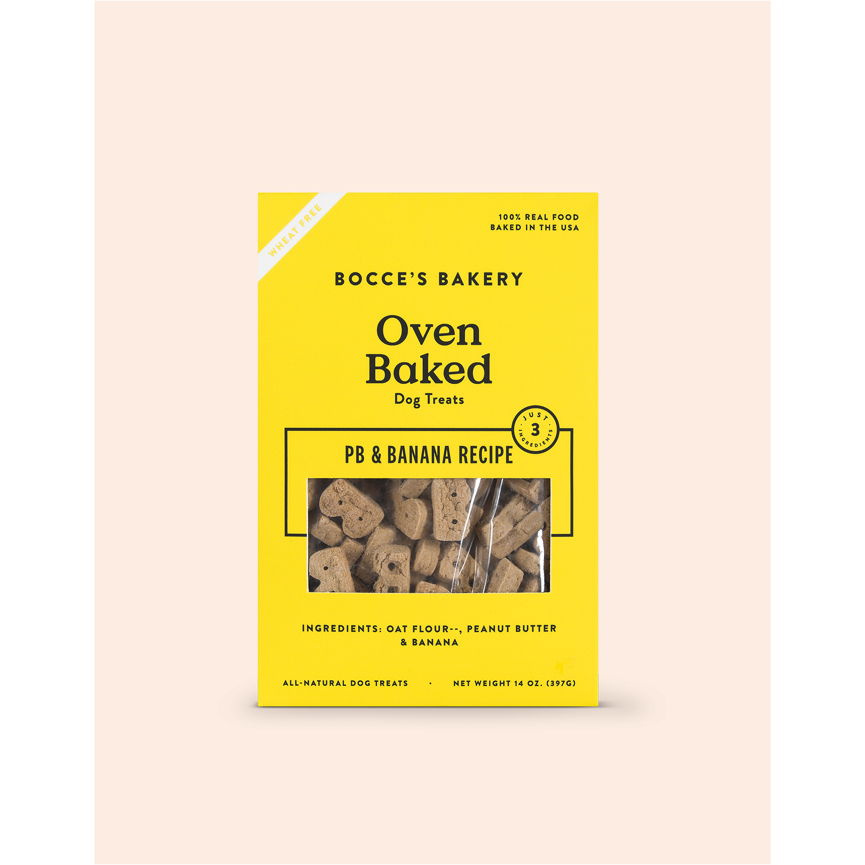 Bocce's Baker Dog Just Peanut Butter & Banana Biscuits 14oz