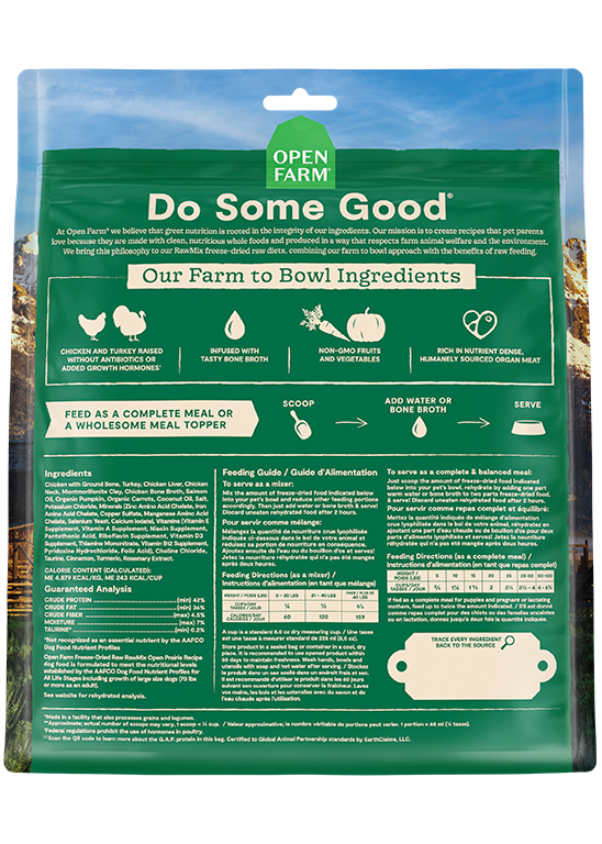 Open Farm RawMix Open Prairie Freeze Dried Raw Recipe 13.5 oz