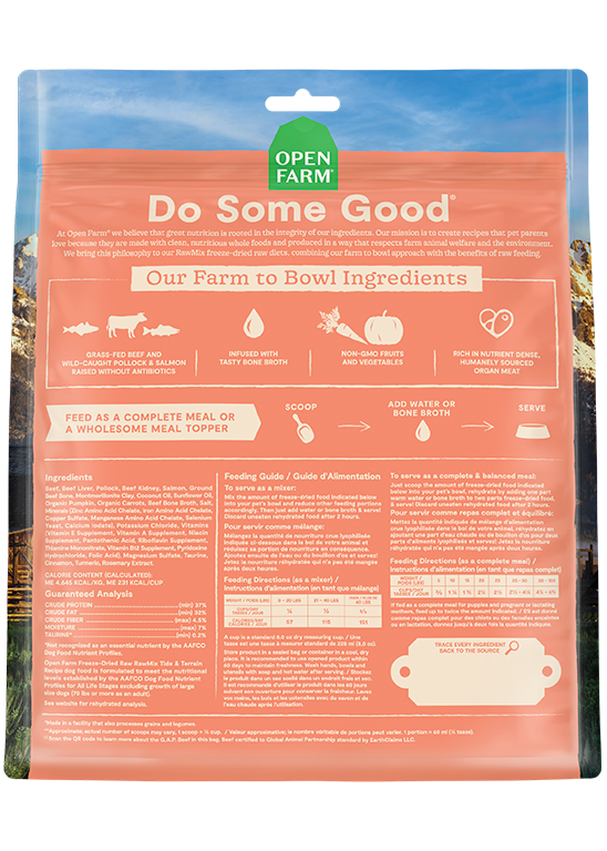 Open Farm RawMix Tide & Terrain Freeze Dried Raw Recipe 13.5oz