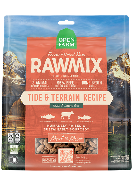 Open Farm RawMix Tide & Terrain Freeze Dried Raw Recipe 13.5oz
