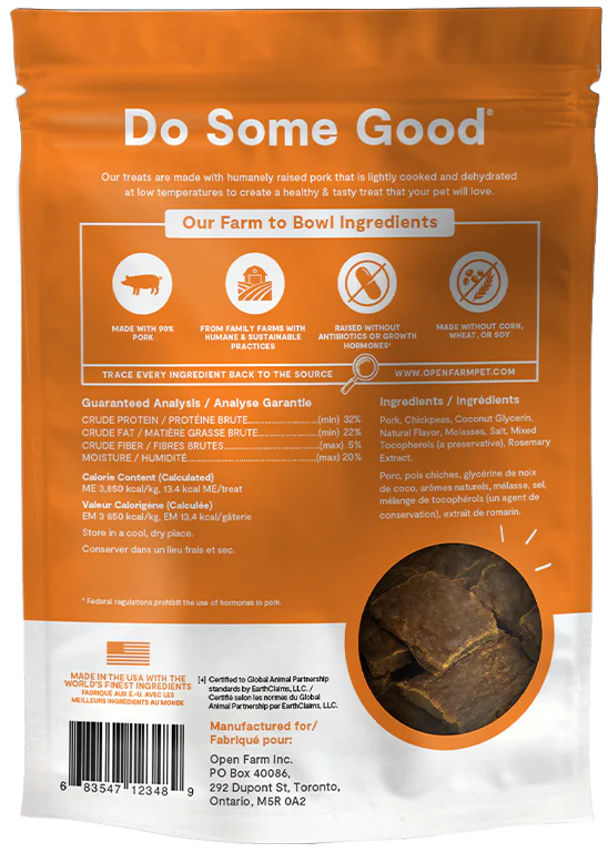 Open Farm Dog Pork Dehydrated Treat 4.5oz