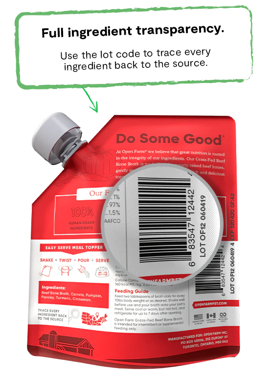 Open Farm Grass-Fed Beef Bone Broth for Dogs
