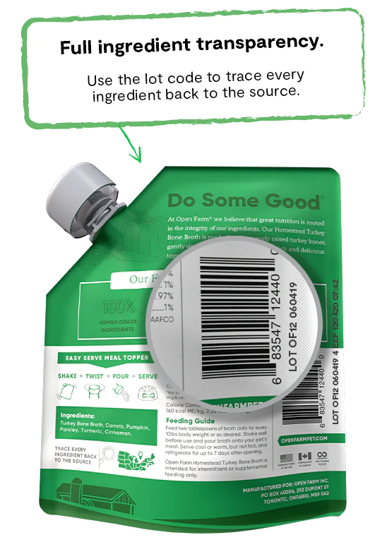 Open Farm Homestead Turkey Bone Broth for Dogs