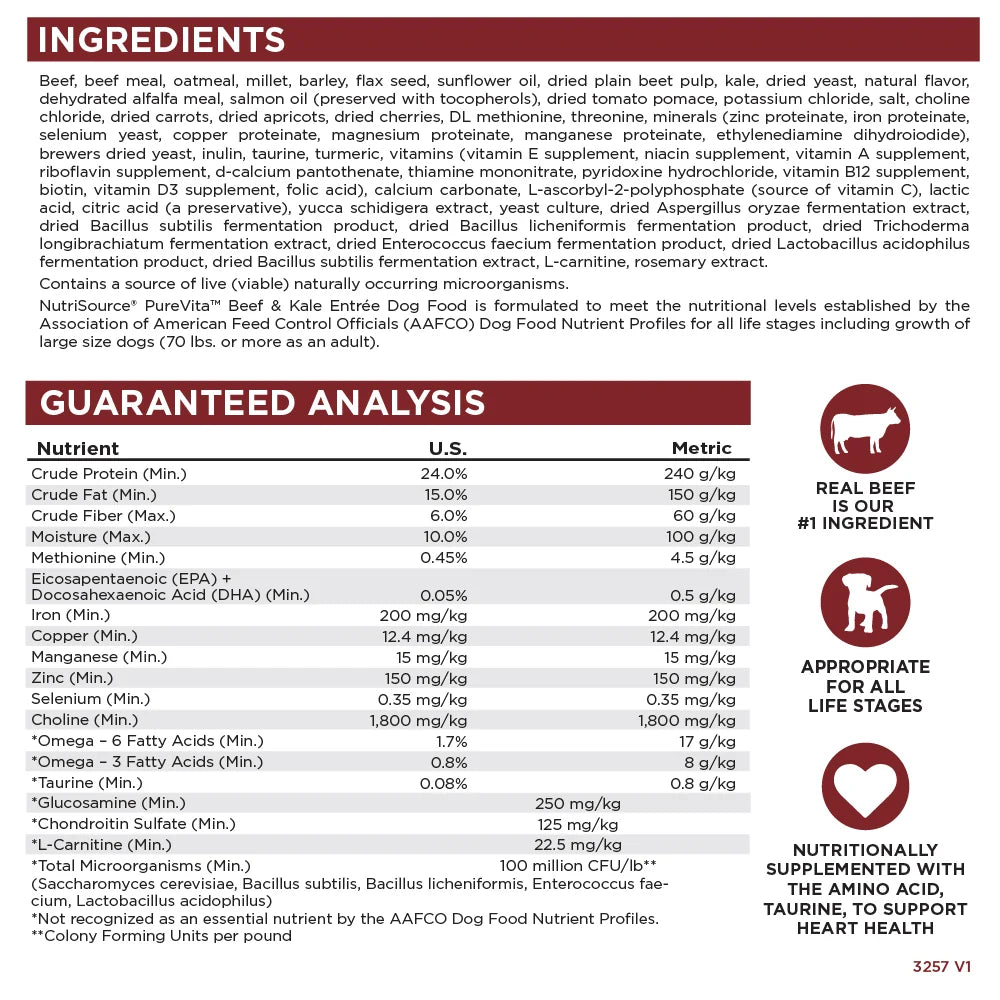 Pure Vita Beef and Kale Grain Free