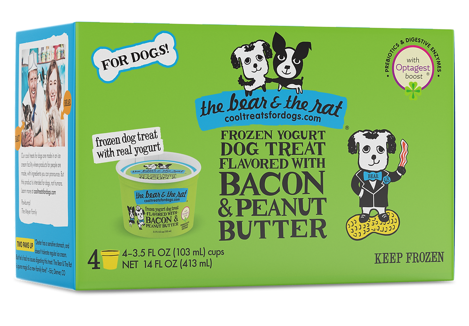 The Bear & The Rat Frozen Peanut Butter & Bacon Yogurt 3.5oz 4pk