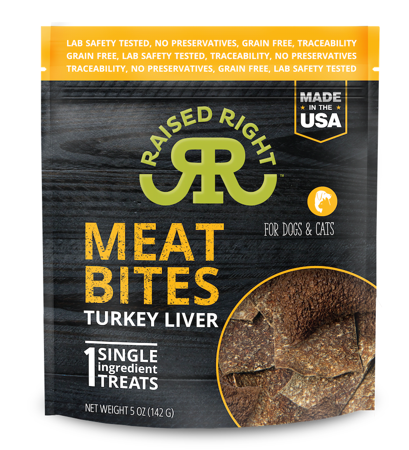 Raised Right Dog/Cat Turkey Bites Treat 5oz
