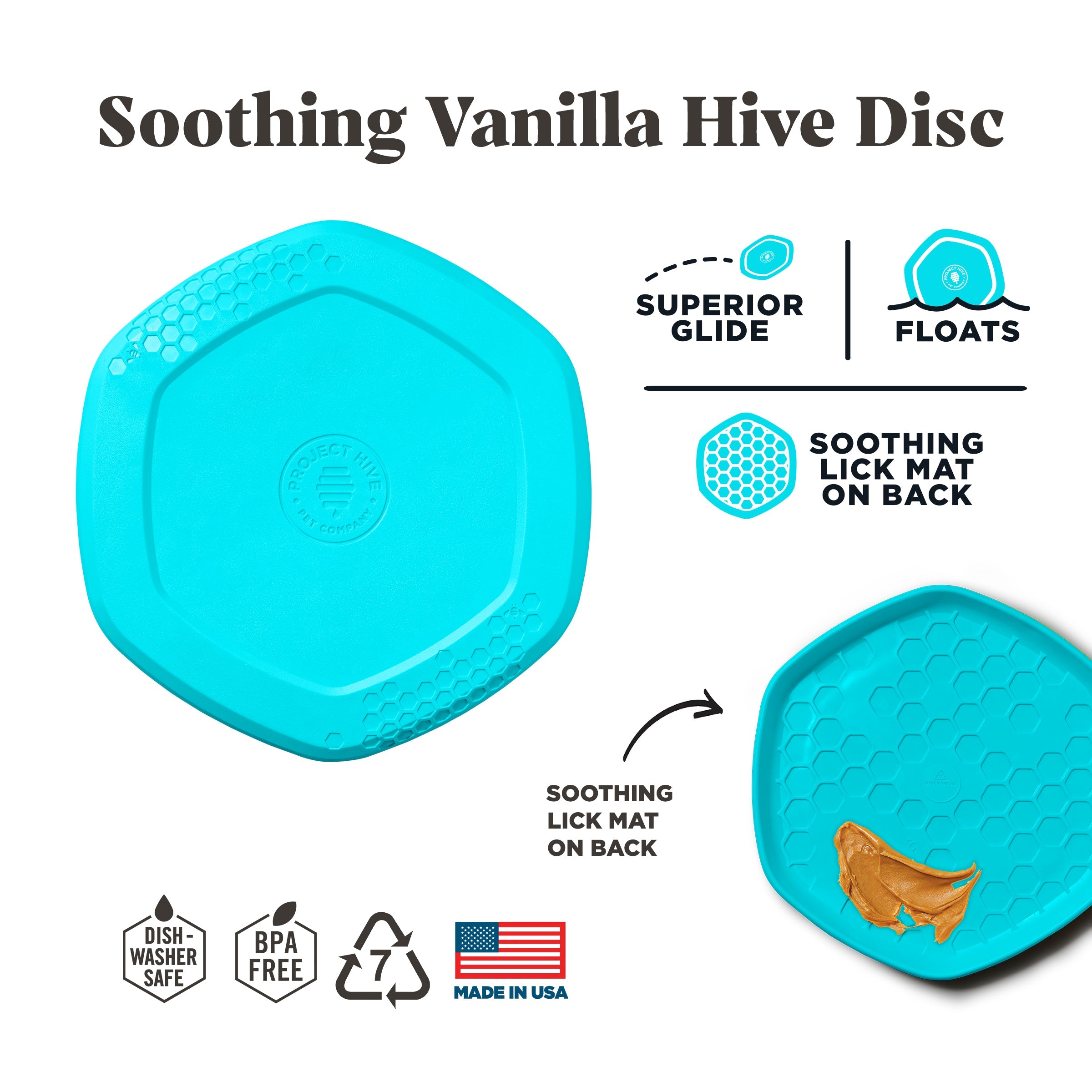 Project Hive Disc & Lick Mat Toy - Soothing Vanilla Scent