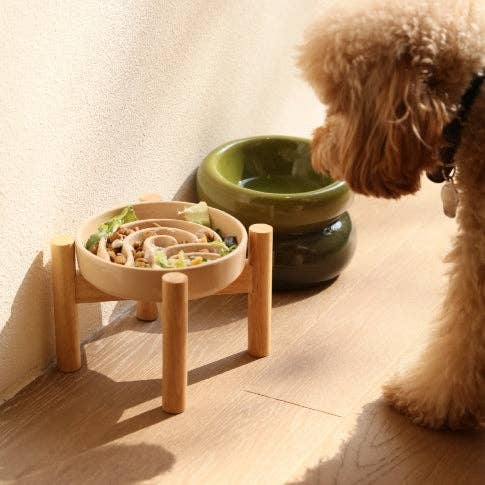 Wave Slow Feeder Dog Bowls - Beige