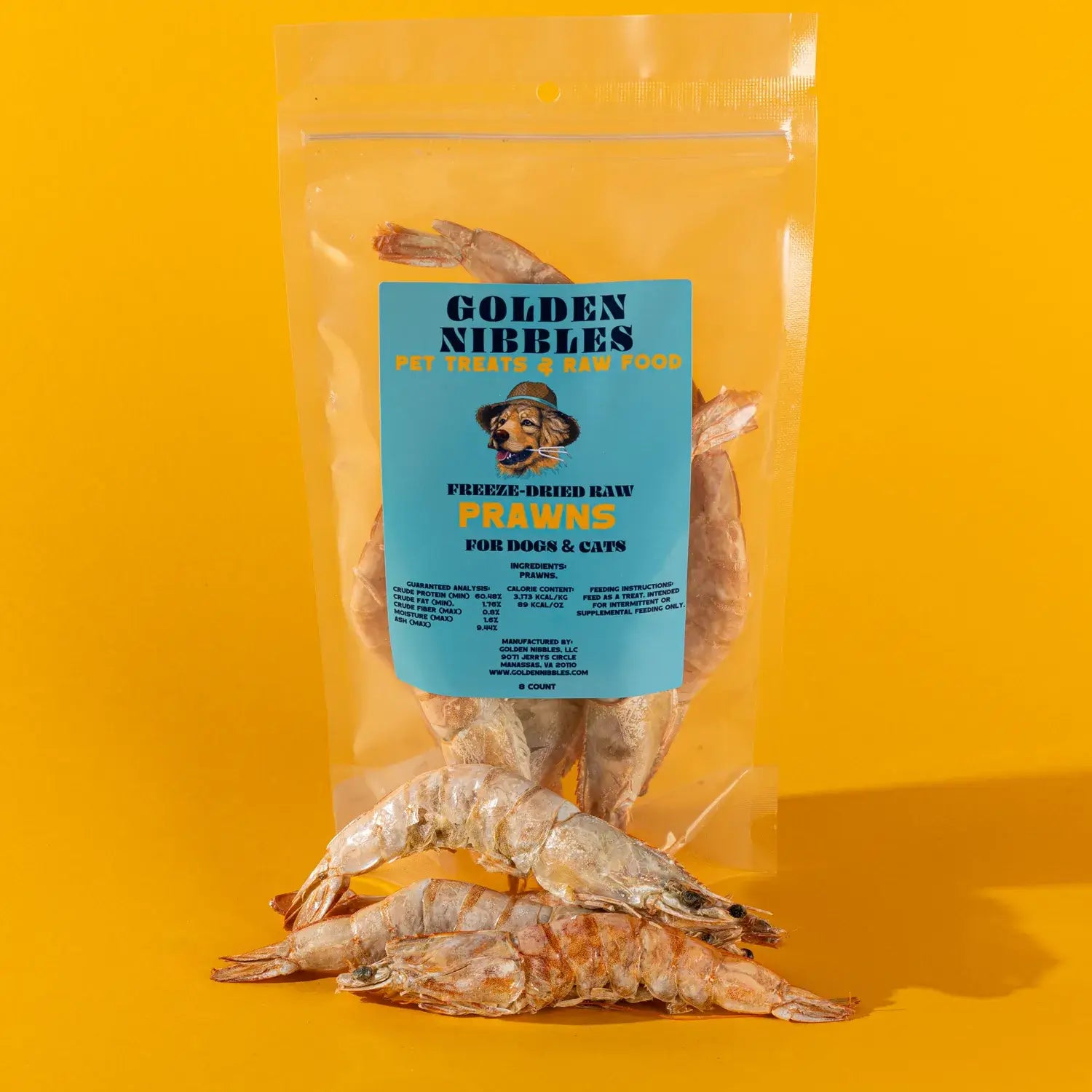 Large Prawns/Shrimp - Bag of 8 - Freeze-Dried